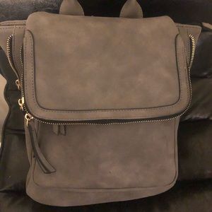 Mini suede leather backpack
